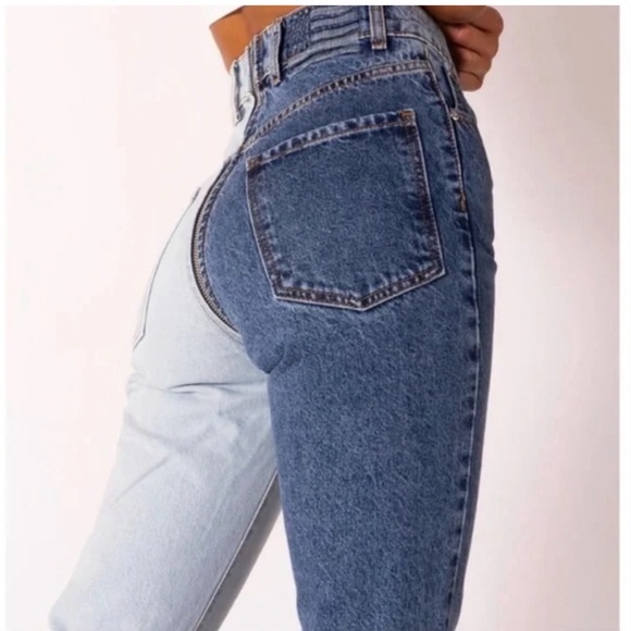 Revice Yin Yang Crops Zipper Jeans in two tone Tokyo Wash size 28 B5 - Picture 3 of 8